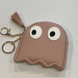 Adorable Pac Man Ghost Coin Pouch with Top Zipper & Tassel